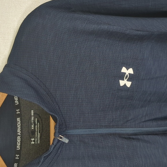 Under Armour Men's 1/2 Zip Lightweight Fitted Pullover Navy Blue Size XXL - Picture 2 of 11